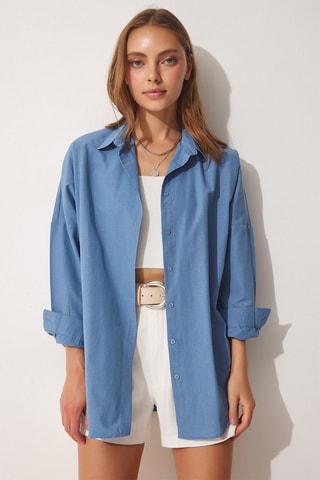 Camicia oversize - Indaco