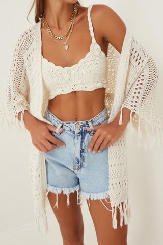 Cardigan lungo - Ecrù