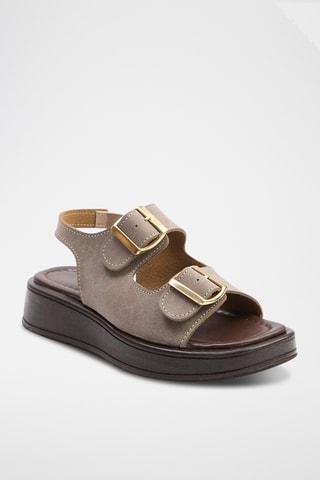 Sandali con zeppa - Taupe