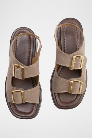 Sandali con zeppa - Taupe