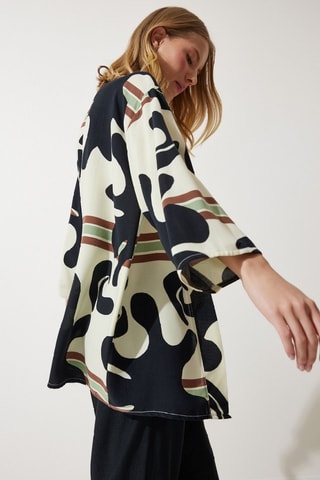 Kimono - Bianco, nero e marrone