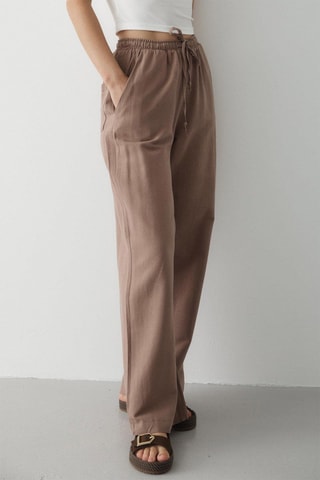 Pantaloni a vita alta - Taupe