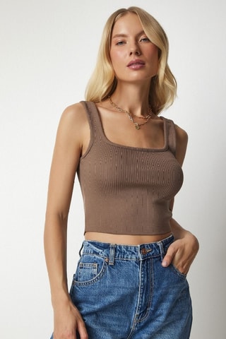 2 crop tops - Beige et marron