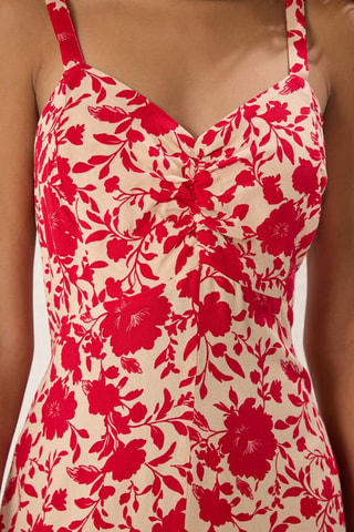 Abito midi - Bianco e rosa