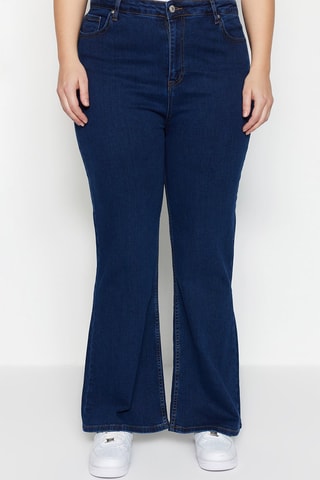 Jeans wide legs a vita alta - Blu