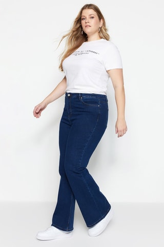 Jeans wide legs a vita alta - Blu