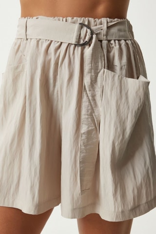 Shorts a vita alta - Beige