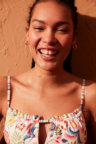 Reggiseno bikini - Bianco e giallo