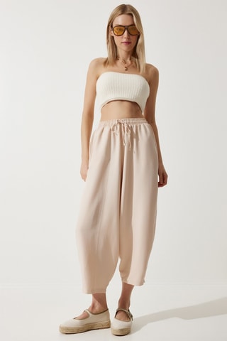 Pantaloni casual 7/8 a vita alta