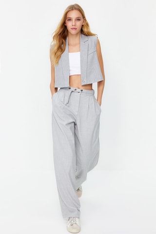 Pantaloni straight a vita alta