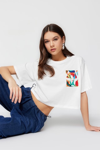 Crop top wide - Blanc