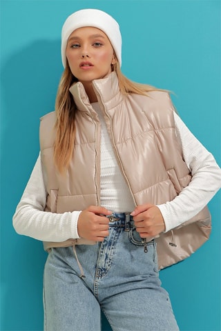 Piumino senza maniche - Beige