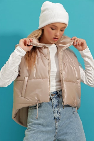 Piumino senza maniche - Beige