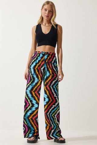 Pantaloni palazzo - Nero e blu