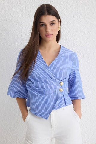 Camicia slim - Bianco e blu