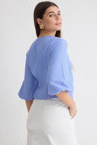 Camicia slim - Bianco e blu