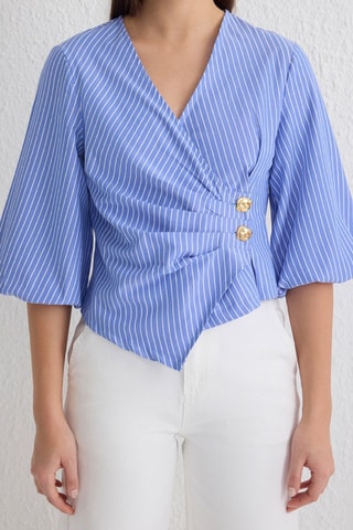 Camicia slim - Bianco e blu