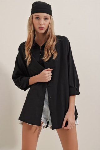 Camicia oversize - Nero