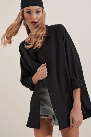 Camicia oversize - Nero