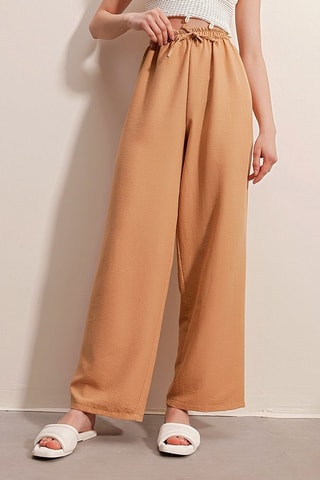 Pantalon casual taille haute - Beige