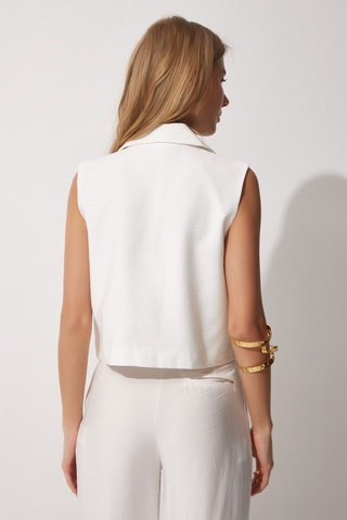 Gilet da completo in lino - Bianco