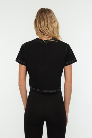 T-shirt corta regular - Nero