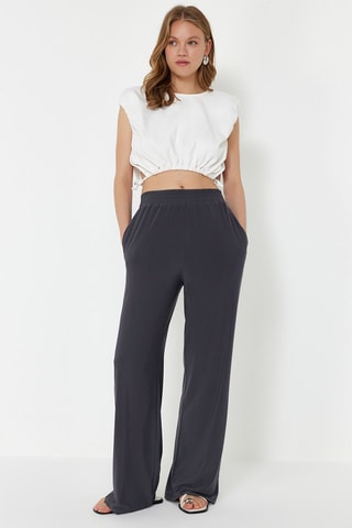 Pantalon wide legs - Anthracite