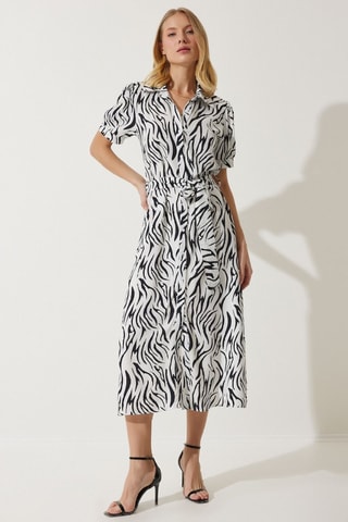 Abito a camicia - Bianco e nero