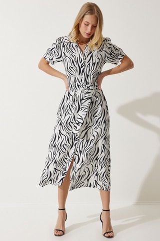 Abito a camicia - Bianco e nero