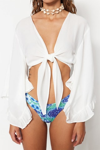 Crop top noué - Blanc