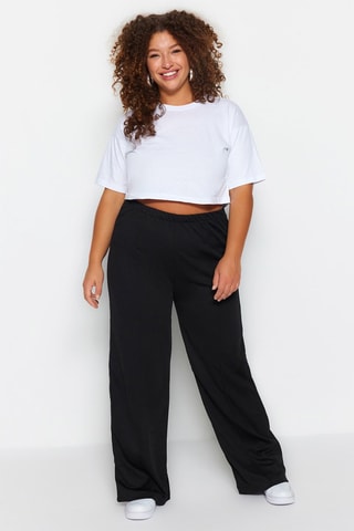 Pantalon wide legs taille haute - Noir