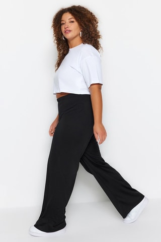 Pantalon wide legs taille haute - Noir