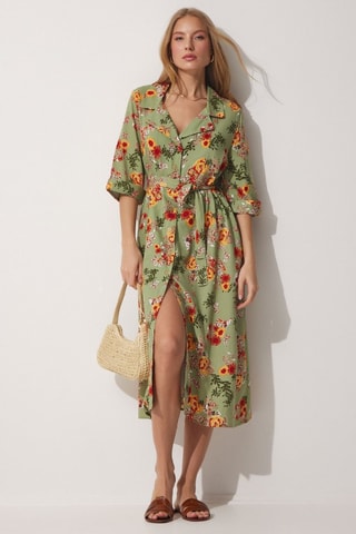 Abito a camicia - Rosso e verde