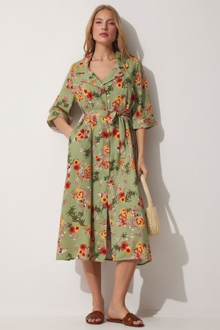 Abito a camicia - Rosso e verde