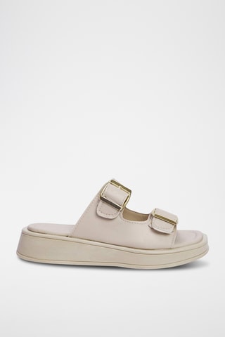 Ciabatte con zeppa - Beige