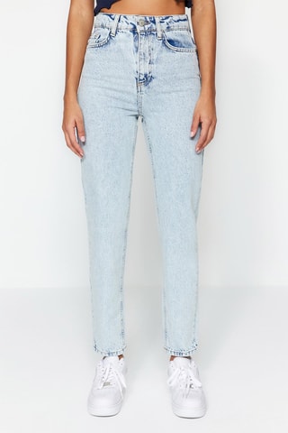 Jeans straight - Blu e bianco