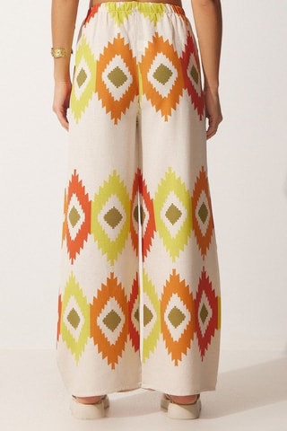 Pantalon palazzo en lin - Jaune