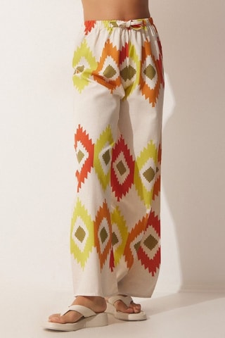 Pantalon palazzo en lin - Jaune