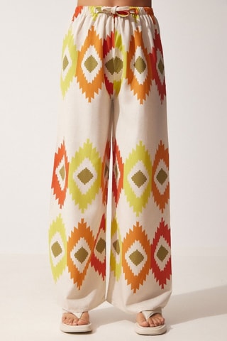 Pantalon palazzo en lin - Jaune