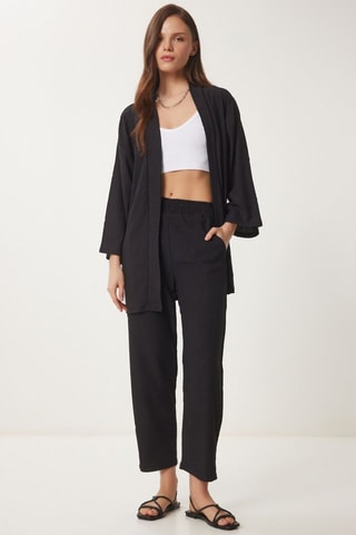 Kimono e pantaloni - Nero