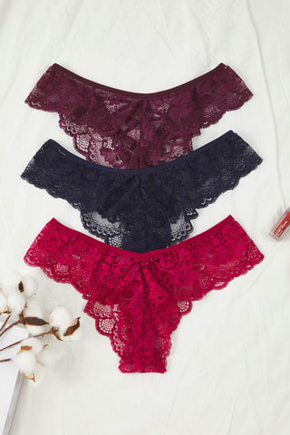 3 tangas - Violet et multicolore
