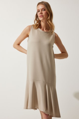 Abito a trapezio - Beige