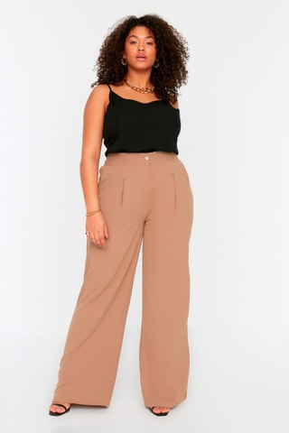 Pantalon palazzo taille haute - Gris