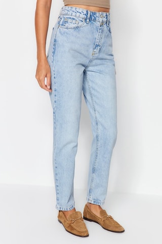 Jeans straight a vita alta