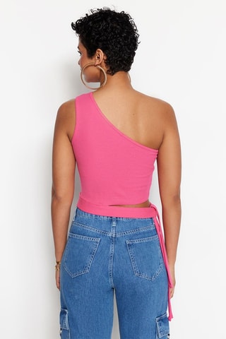 Crop top asymétrique - Rose