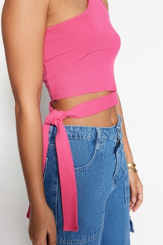 Crop top asymétrique - Rose