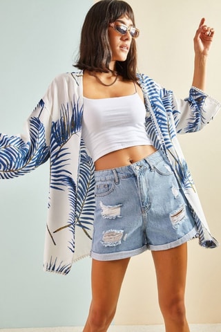 Kimono - Bianco e blu
