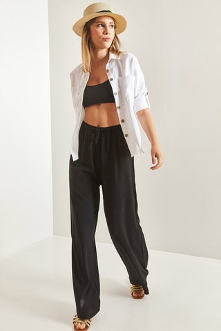 Pantalon wide legs - Noir