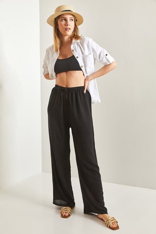 Pantalon wide legs - Noir