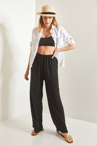 Pantalon wide legs - Noir